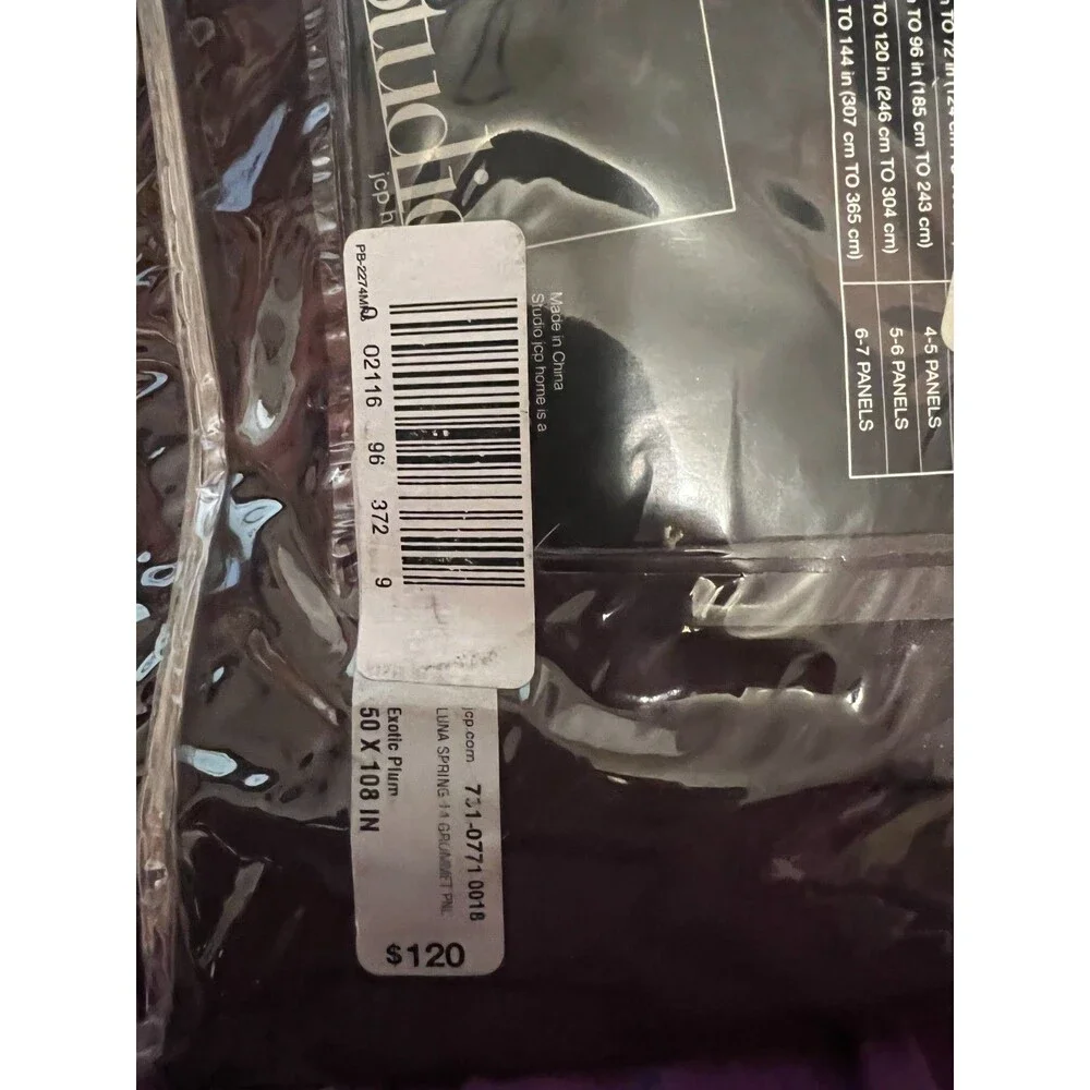 2- 50 X 108 GROMMET FULLY LINED PLUM  BLACKOUT CURTAINS